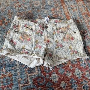 PAIGE Liberty Silverlake Keighley Floral CutOff Denim Shorts Wmns 28 Multi 211
